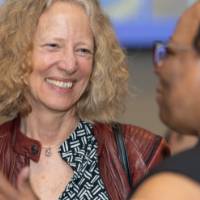 Provost Drake smiles at Dean Sherril Soman